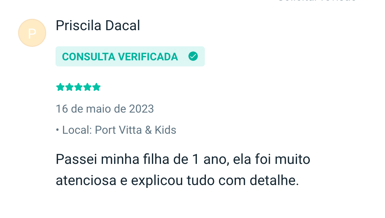Priscila Dacal: Passei minha filha de 1 ano, ela foi muito atenciosa e explicou tudo com detalhe.